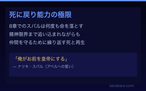 リゼロArc8スバル 死に戻り能力の極限