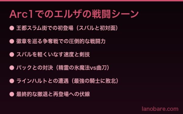 Arc1でのエルザの戦闘シーン