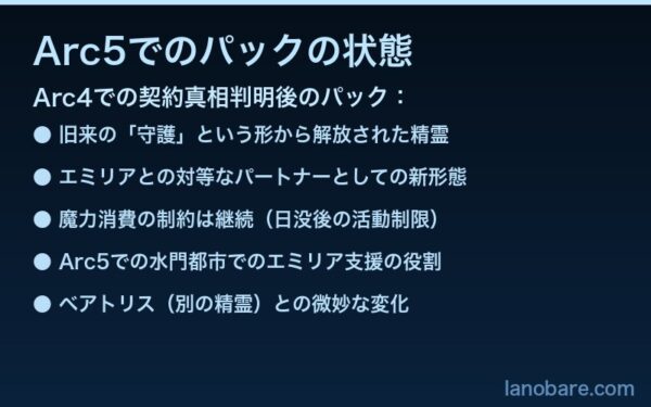 Arc5でのパックの状態と変化