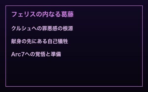 フェリスの内なる葛藤と誓い