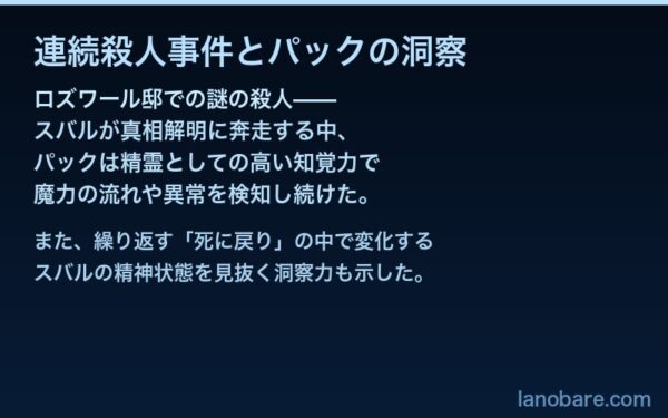 連続殺人事件とパックの洞察力