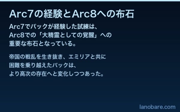 Arc7の経験とArc8への布石