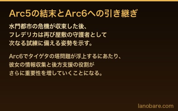 Arc5結末とArc6への引き継ぎ