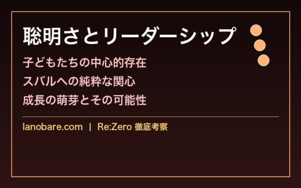 ペトラの聡明さとリーダーシップ——村の子どもたちの中での存在感