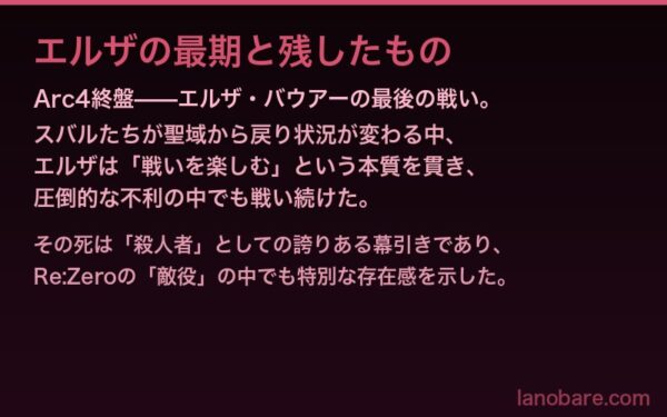 エルザの最期と残したもの