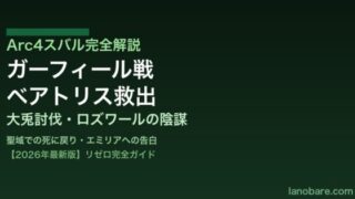 Arc4スバル完全解説｜聖域での死に戻り・ガーフィール戦・ベアトリス救出