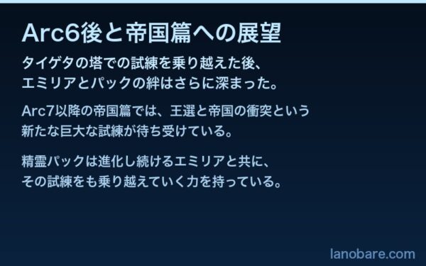 Arc6後と帝国篇への展望
