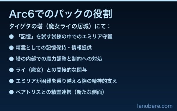 Arc6でのパックの役割一覧