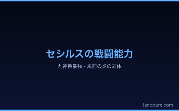 セシルスの戦闘能力 - 九神将最強・風前の炎の志体