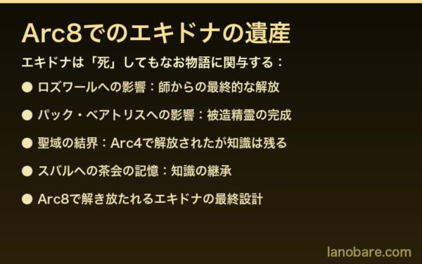 Arc8でのエキドナの遺産一覧