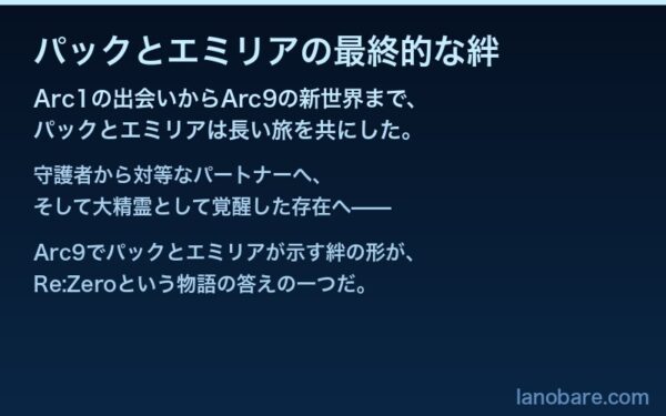 パックとエミリアの最終的な絆