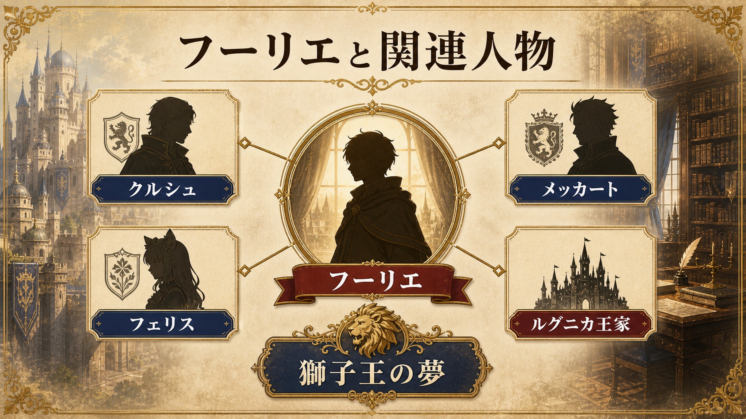 フーリエとクルシュ・フェリス・メッカート・ルグニカ王家の関係をまとめた図解