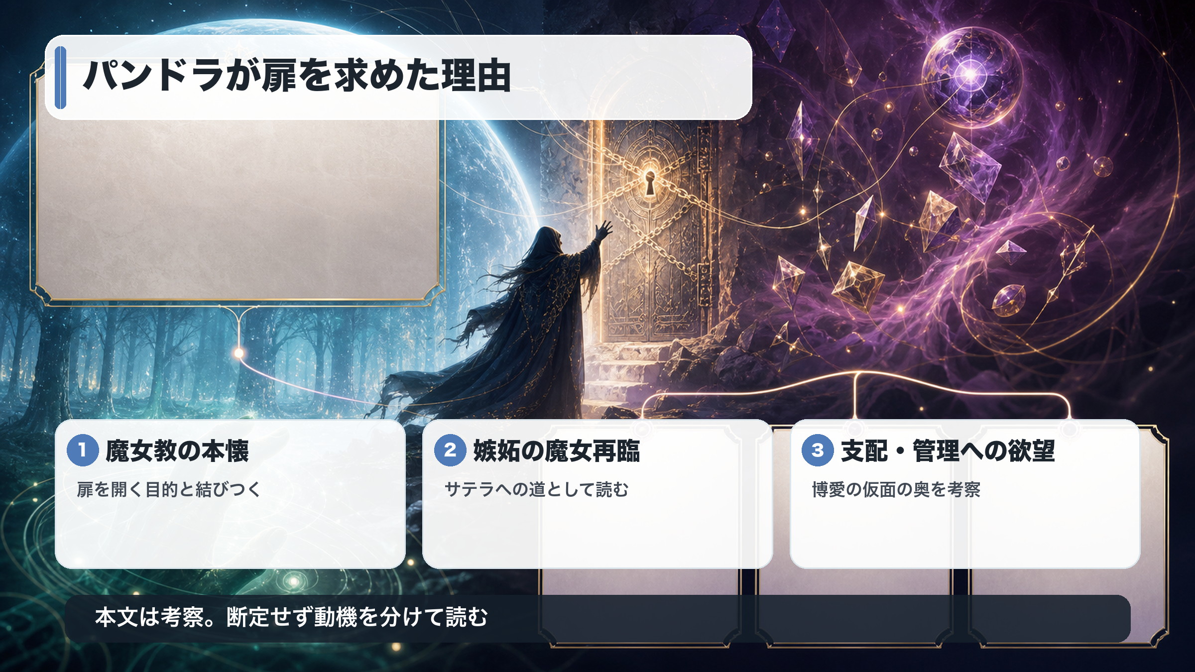 パンドラが封印の扉を求めた理由を魔女教・サテラ・支配欲の観点で整理した図解