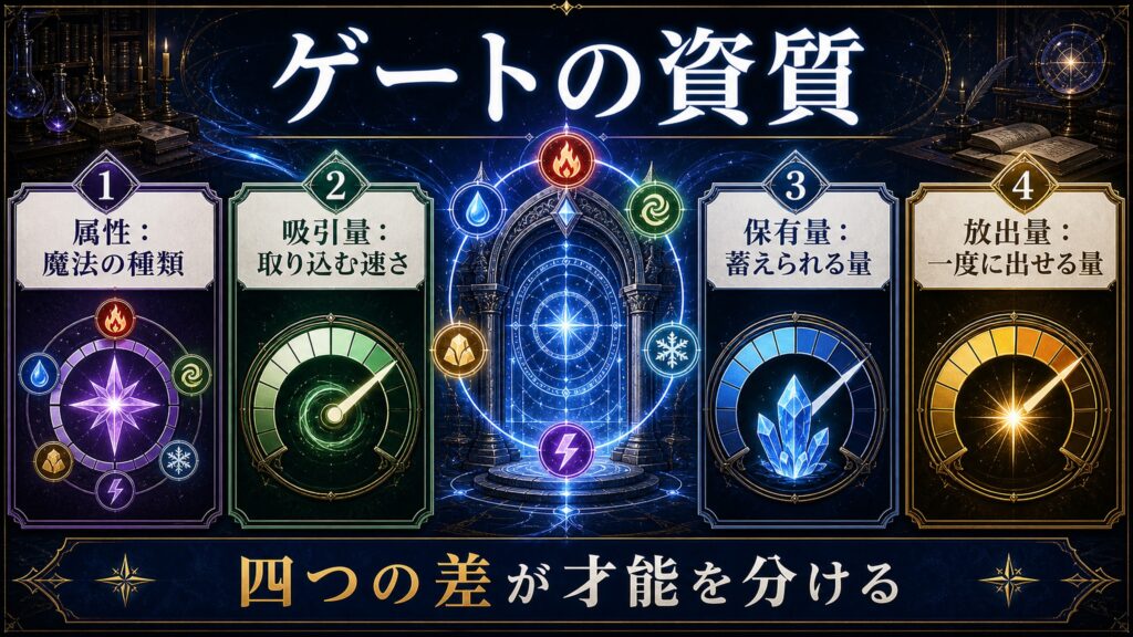 ゲートの資質の違いをまとめた図解