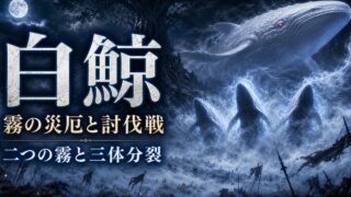 白鯨の霧と三体分裂を表すアイキャッチ