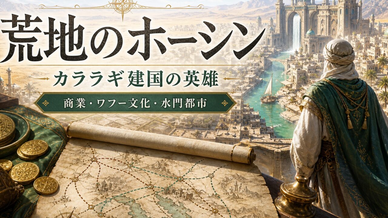 荒地のホーシンとカララギ建国の英雄性を示すアイキャッチ