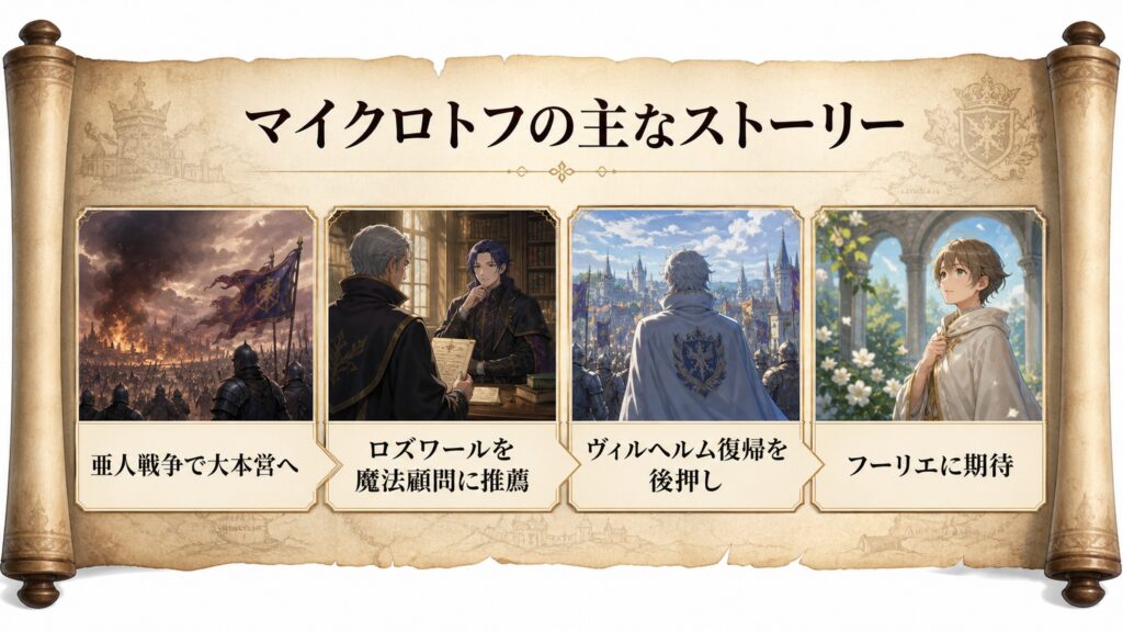 マイクロトフの亜人戦争からフーリエへの期待までをまとめた図解