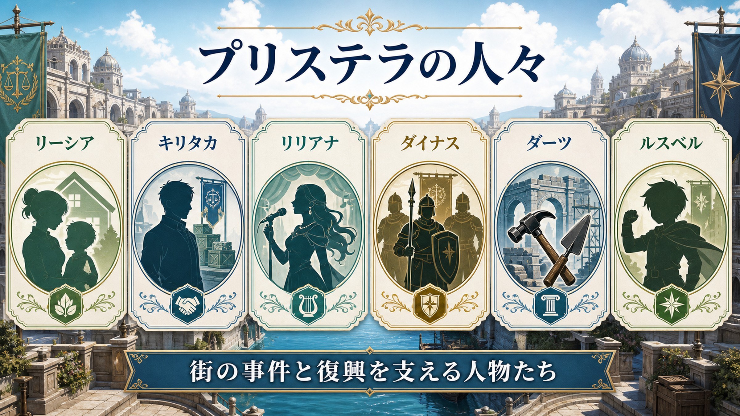 水門都市プリステラに関係する主な人物を整理した図解