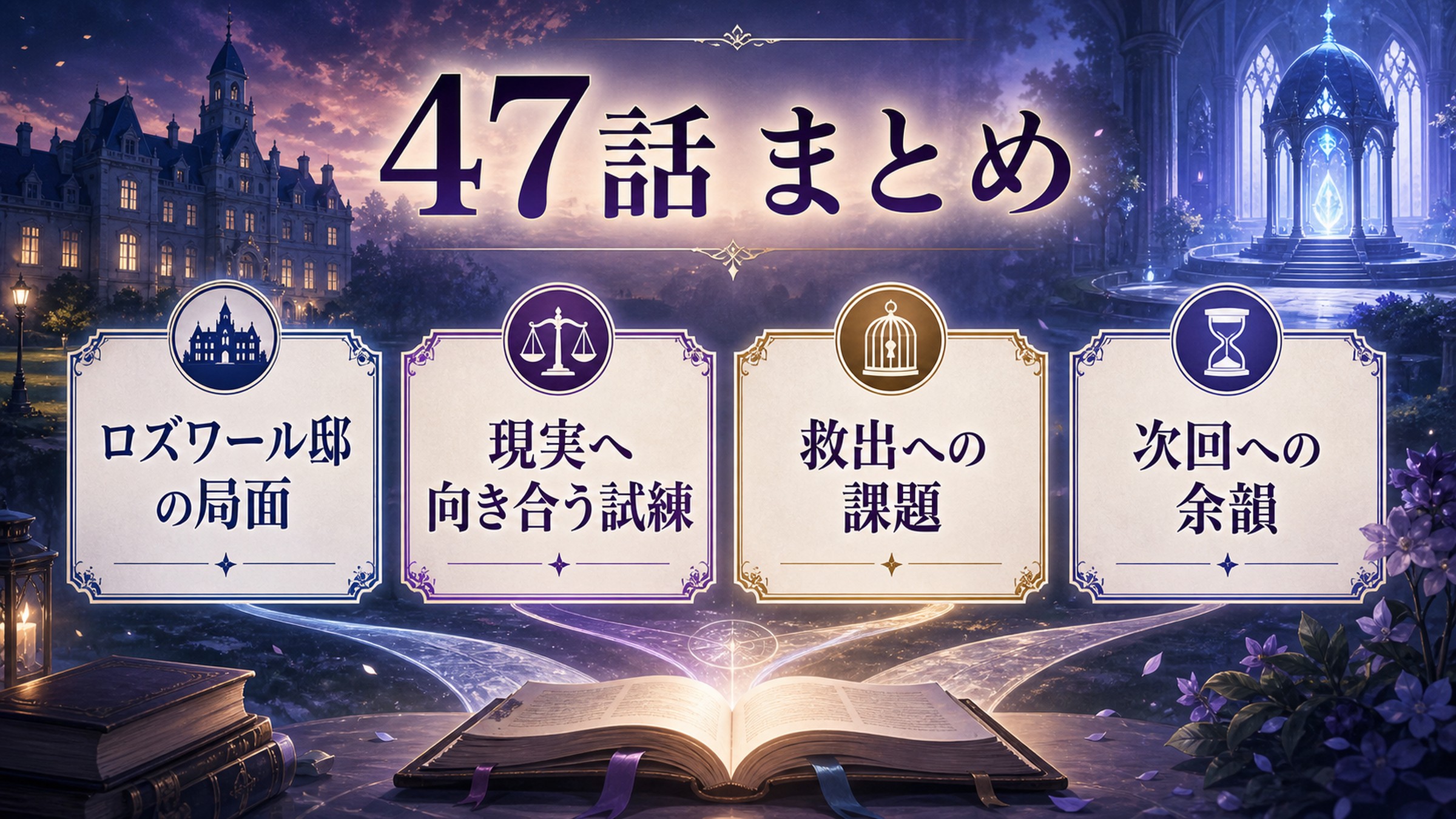 リゼロアニメ47話まとめをロズワール邸の局面・現実へ向き合う試練・救出への課題・次回への余韻として整理した図解