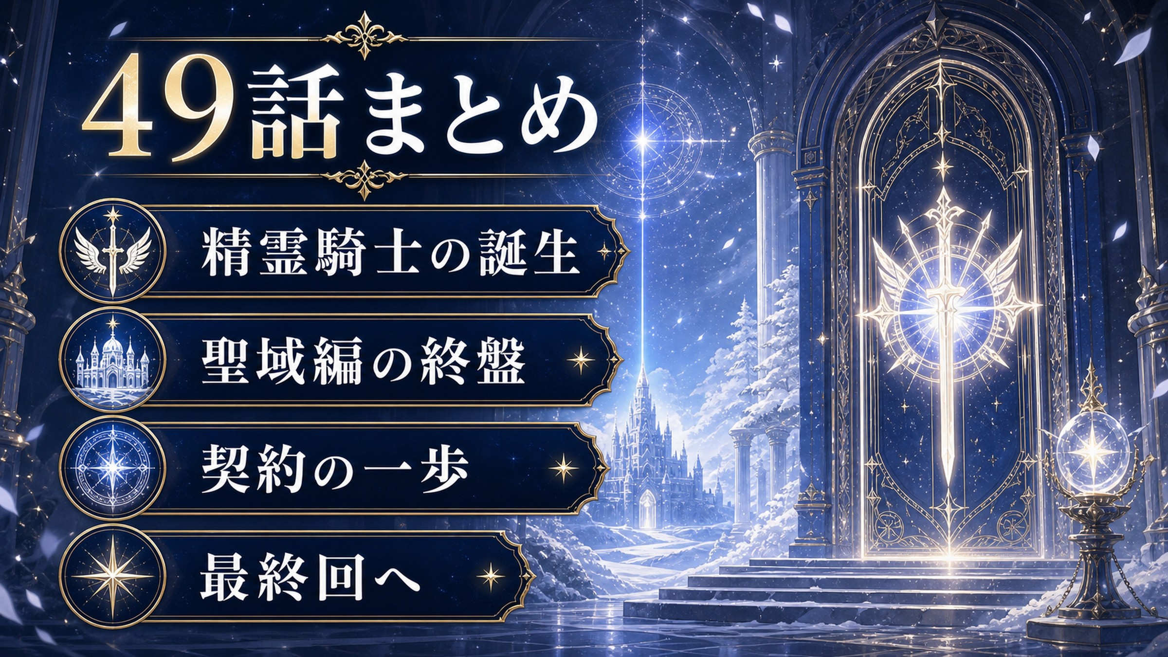 リゼロアニメ49話まとめを精霊騎士の誕生・聖域編の終盤・契約の一歩・最終回へとして整理した図解
