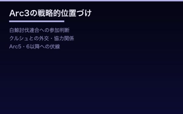 Arc3の戦略的位置づけ