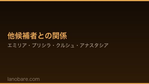 Re:ゼロ Arc5 フェルト 他候補者との関係