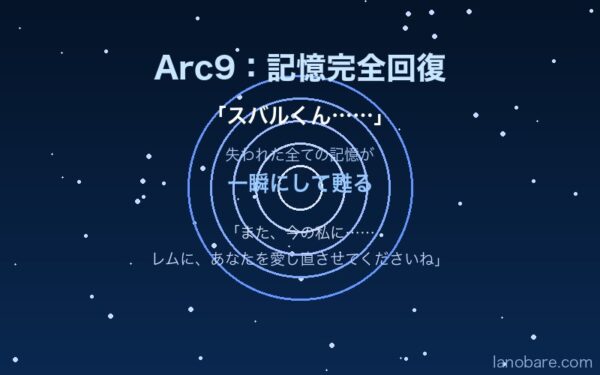 Arc9 レム記憶完全回復の瞬間