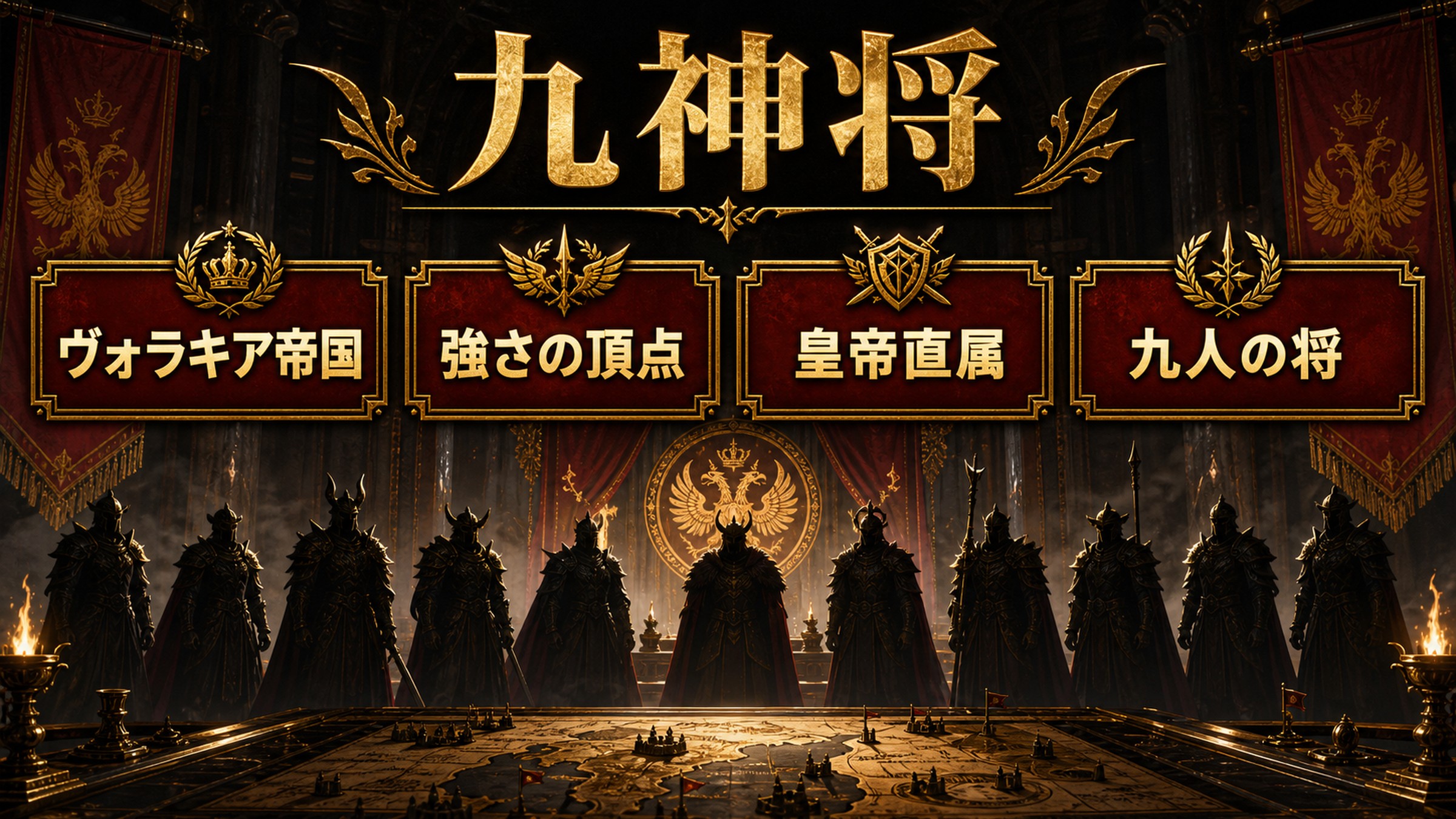 九神将をヴォラキア帝国・強さの頂点・皇帝直属・九人の将として整理した図解