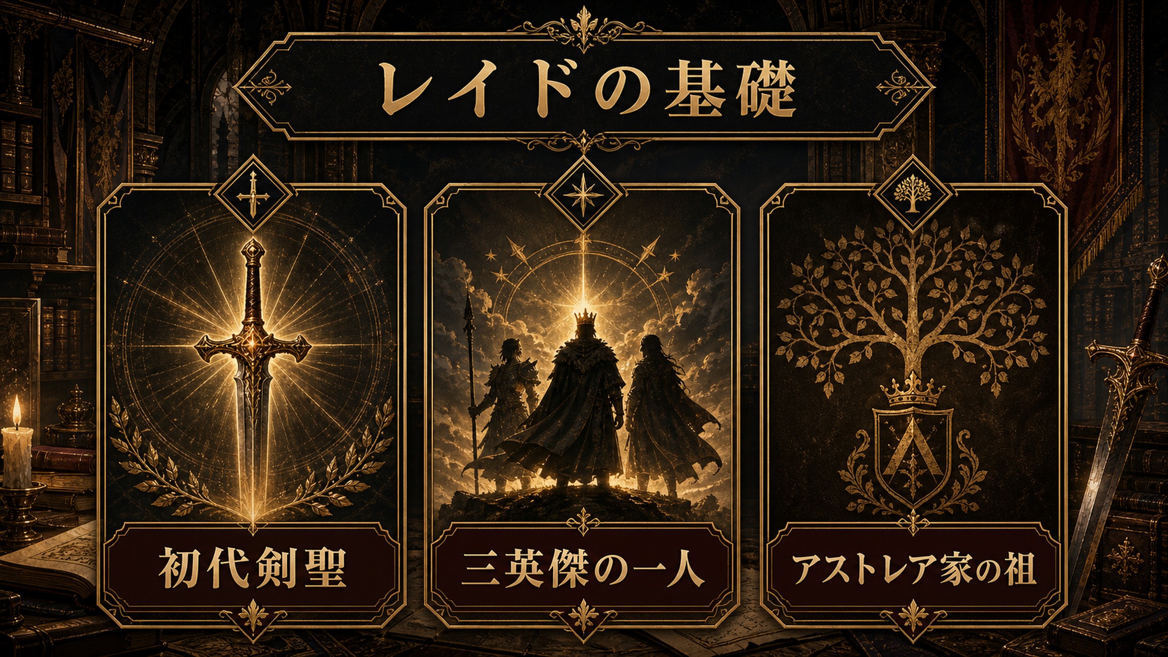 レイドの基礎を初代剣聖・三英傑の一人・アストレア家の祖として整理した図解