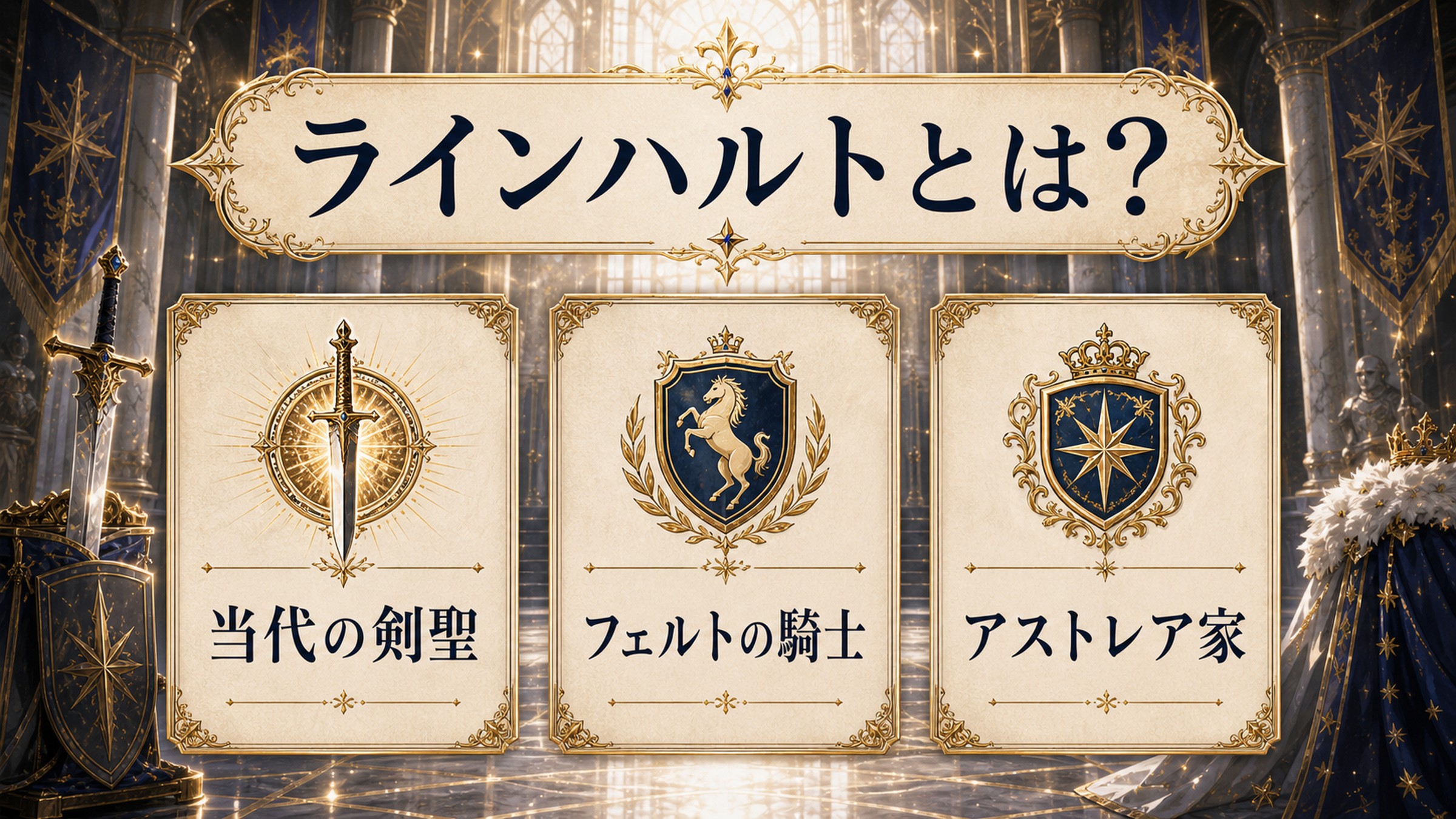 ラインハルトが当代の剣聖・フェルトの騎士・アストレア家の人物であることを整理した図解