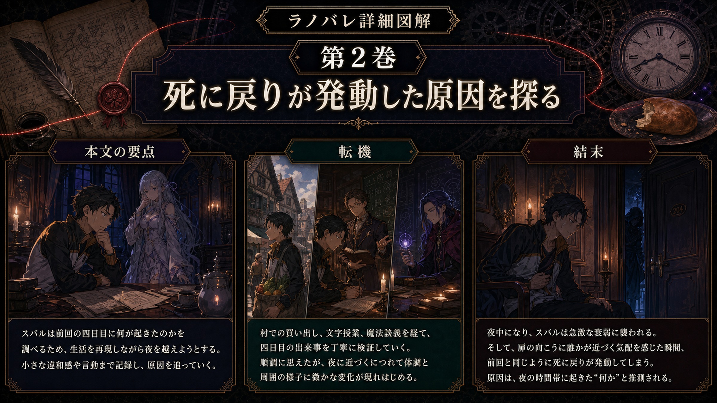 トップページ詳細解説「死に戻りが発動した原因を探る」を整理した図解