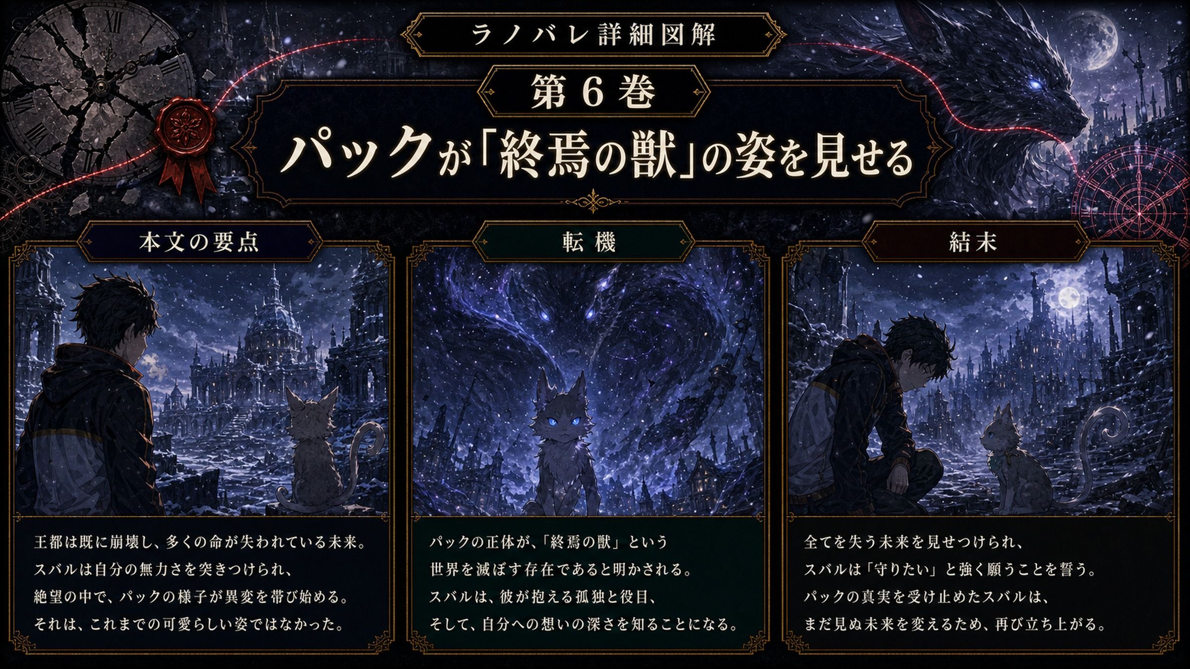 トップページ詳細解説「パックが「終焉の獣」の姿を見せる」を整理した図解