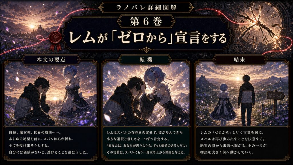 トップページ詳細解説「レムが「ゼロから」宣言をする」を整理した図解