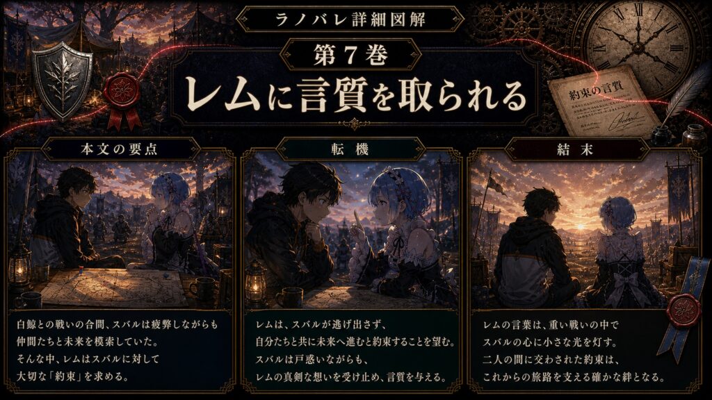 トップページ詳細解説「レムに言質を取られる」を整理した図解