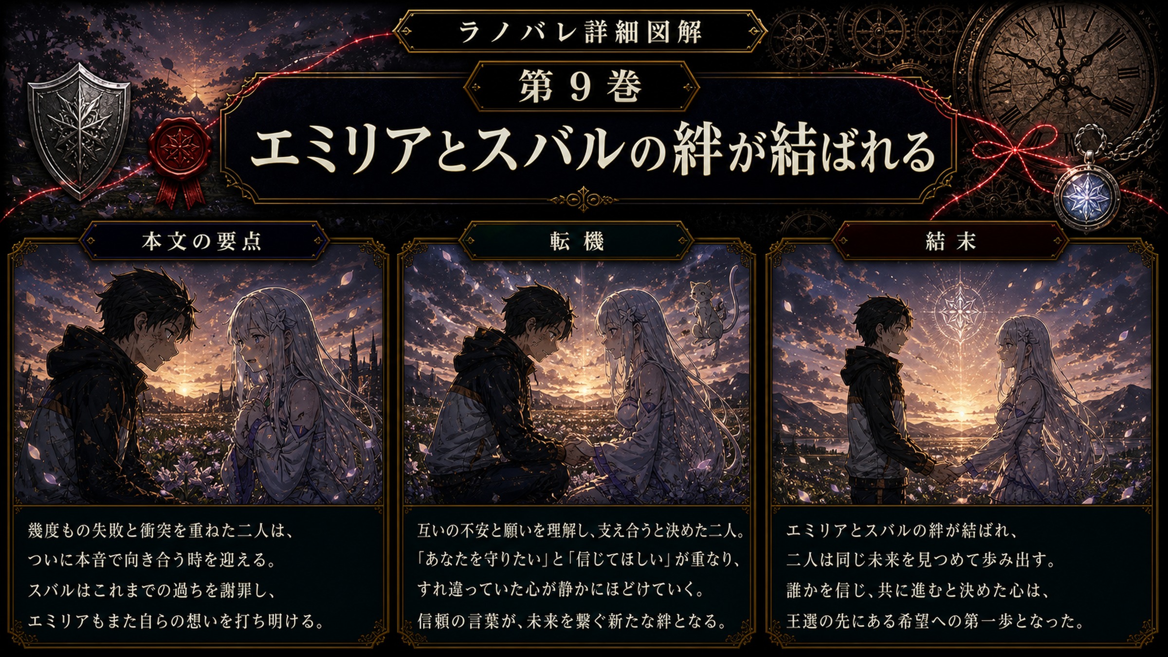 トップページ詳細解説「エミリアとスバルの絆が結ばれる」を整理した図解