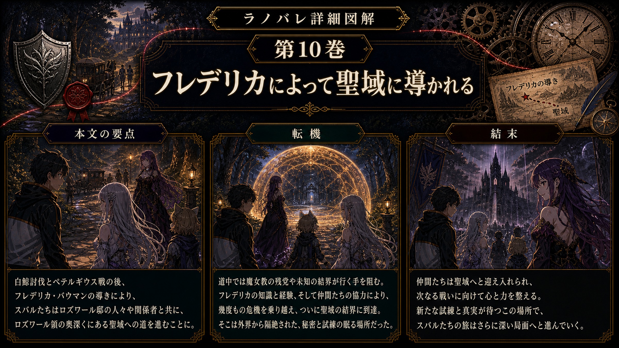 トップページ詳細解説「フレデリカによって聖域に導かれる」を整理した図解