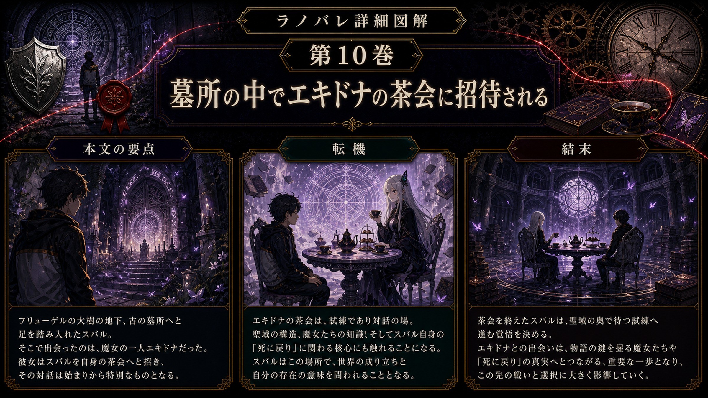 トップページ詳細解説「墓所の中でエキドナの茶会に招待される」を整理した図解
