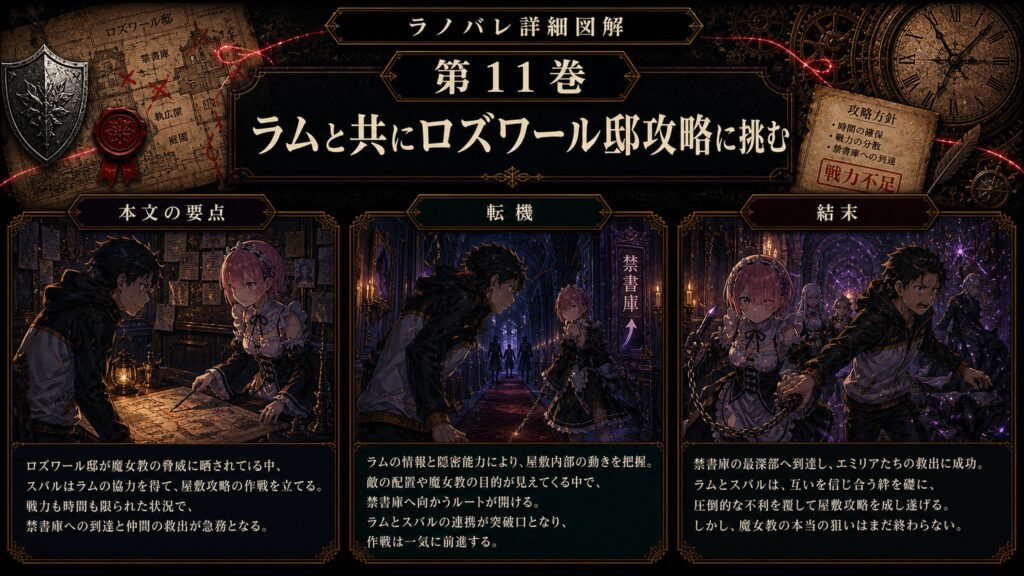 トップページ詳細解説「ラムと共にロズワール邸攻略に挑む」を整理した図解