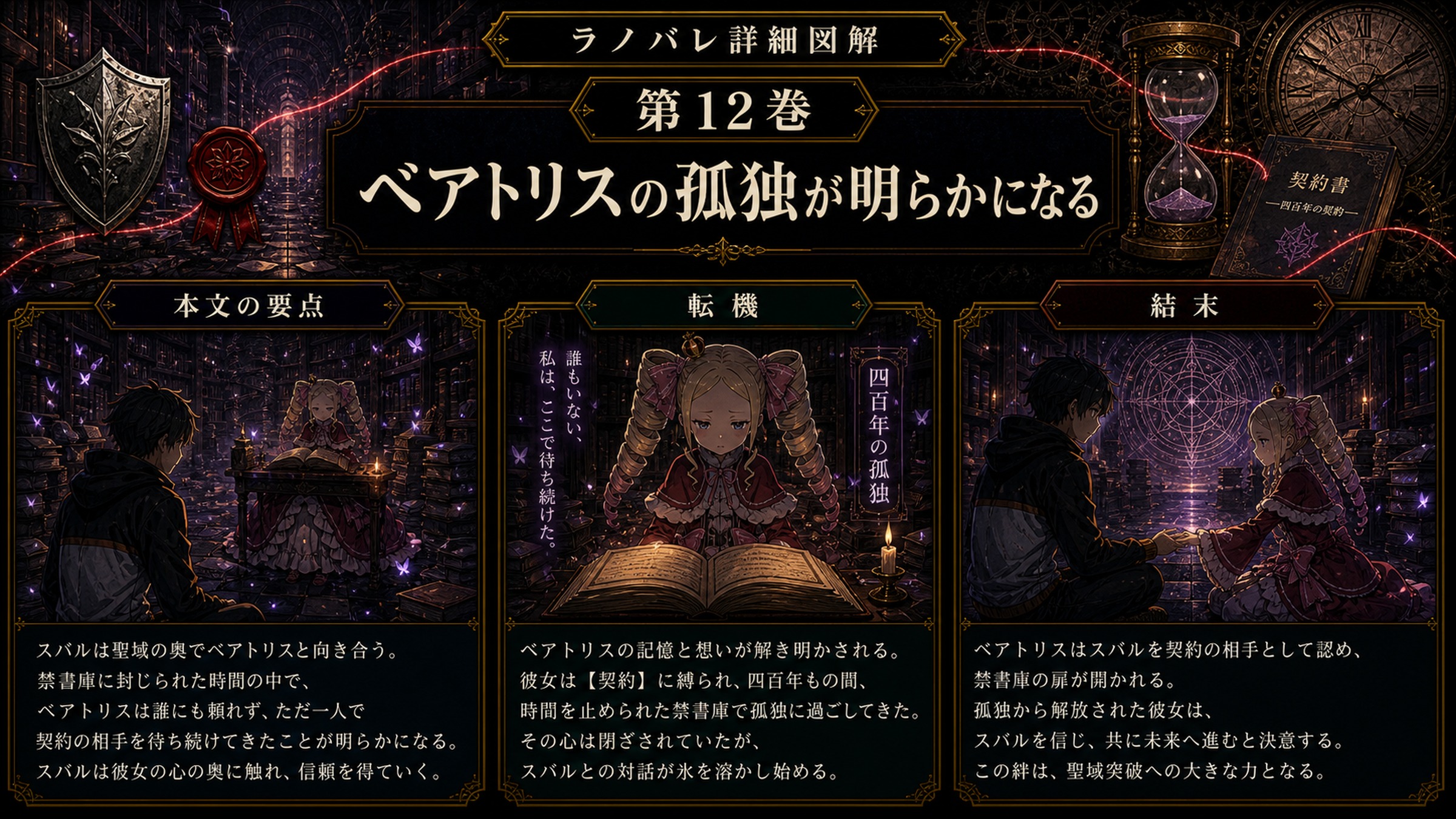 トップページ詳細解説「ベアトリスの孤独が明らかになる」を整理した図解