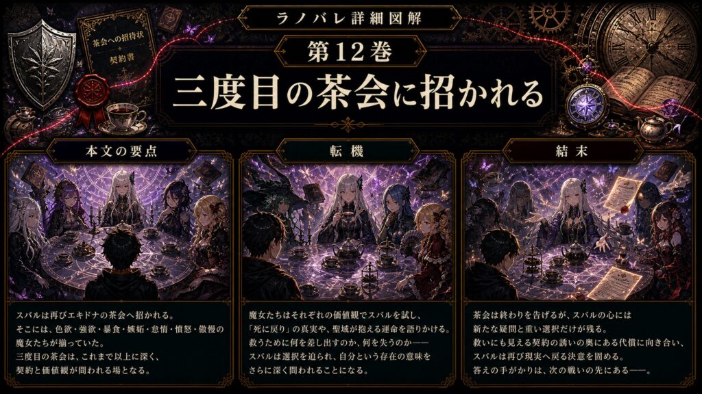 トップページ詳細解説「三度目の茶会に招かれる」を整理した図解