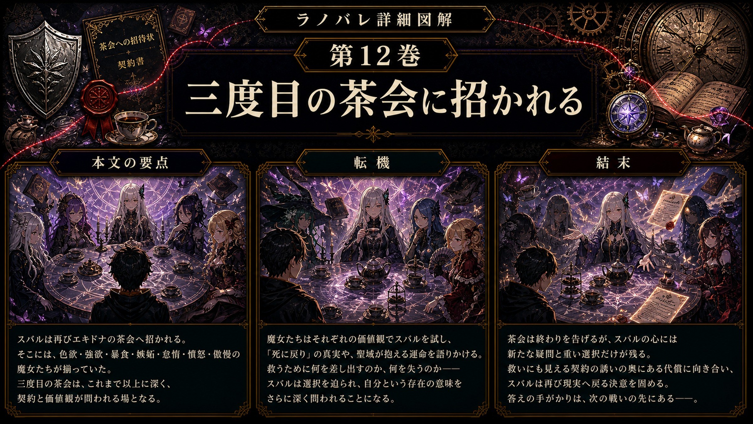 トップページ詳細解説「三度目の茶会に招かれる」を整理した図解