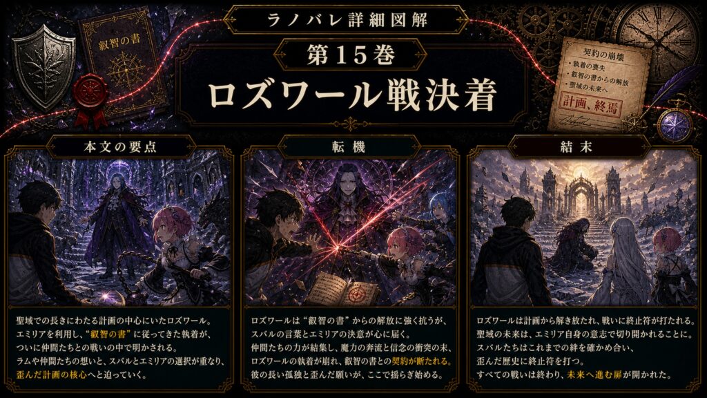 トップページ詳細解説「ロズワール戦決着」を整理した図解