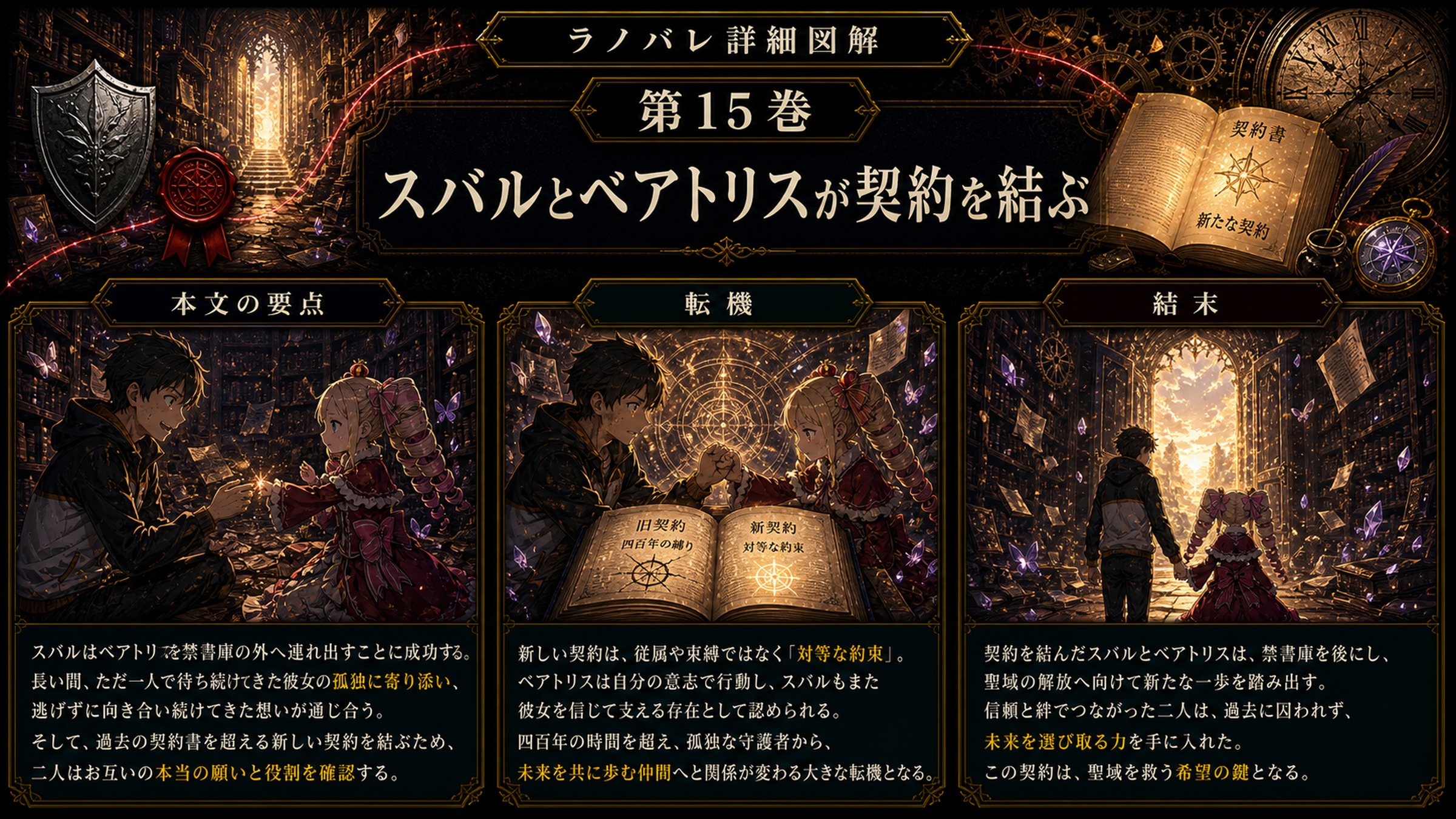 トップページ詳細解説「スバルとベアトリスが契約を結ぶ」を整理した図解