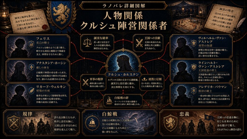 トップページ詳細解説「クルシュ陣営関係者」を整理した図解