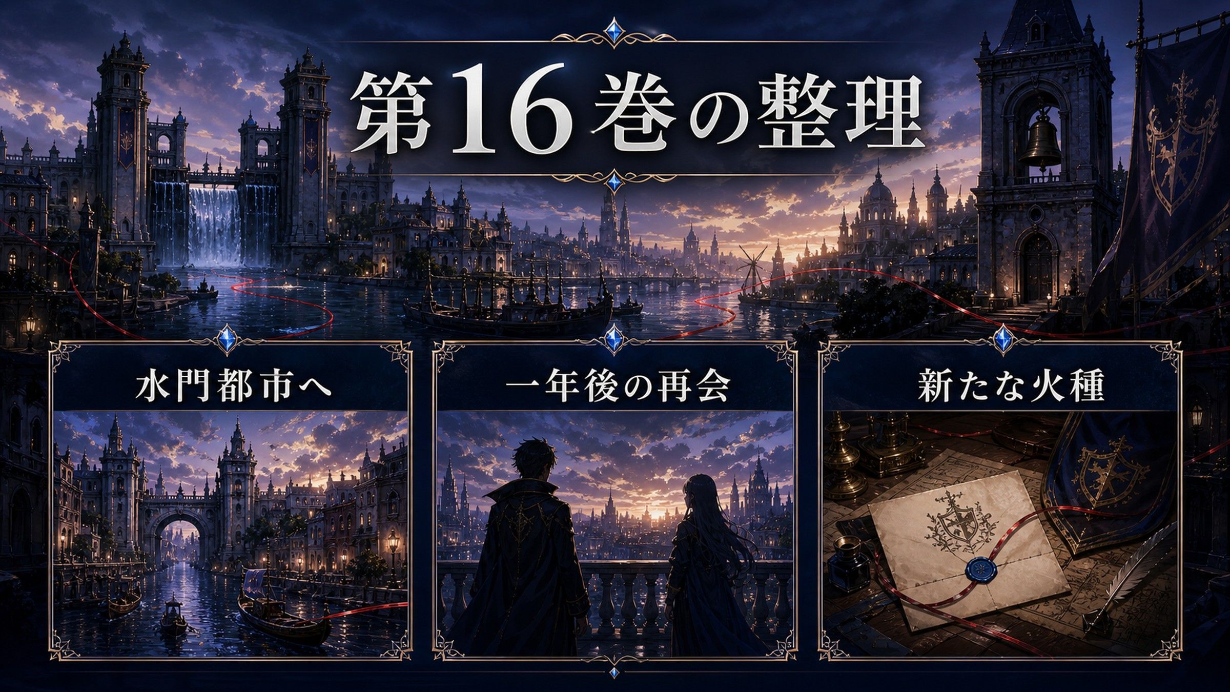トップページ「リゼロ第16巻ネタバレ 聖域編から１年後！水門都市プリステラ編開幕！新たな大罪司教が登場!?」の内容を整理した図解