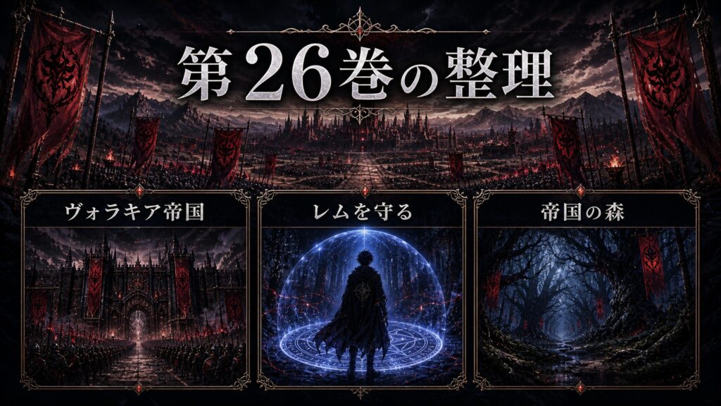 トップページ「リゼロ第26巻ネタバレ ヴォラキア帝国でスバルがレムを守るため奮闘」の内容を整理した図解