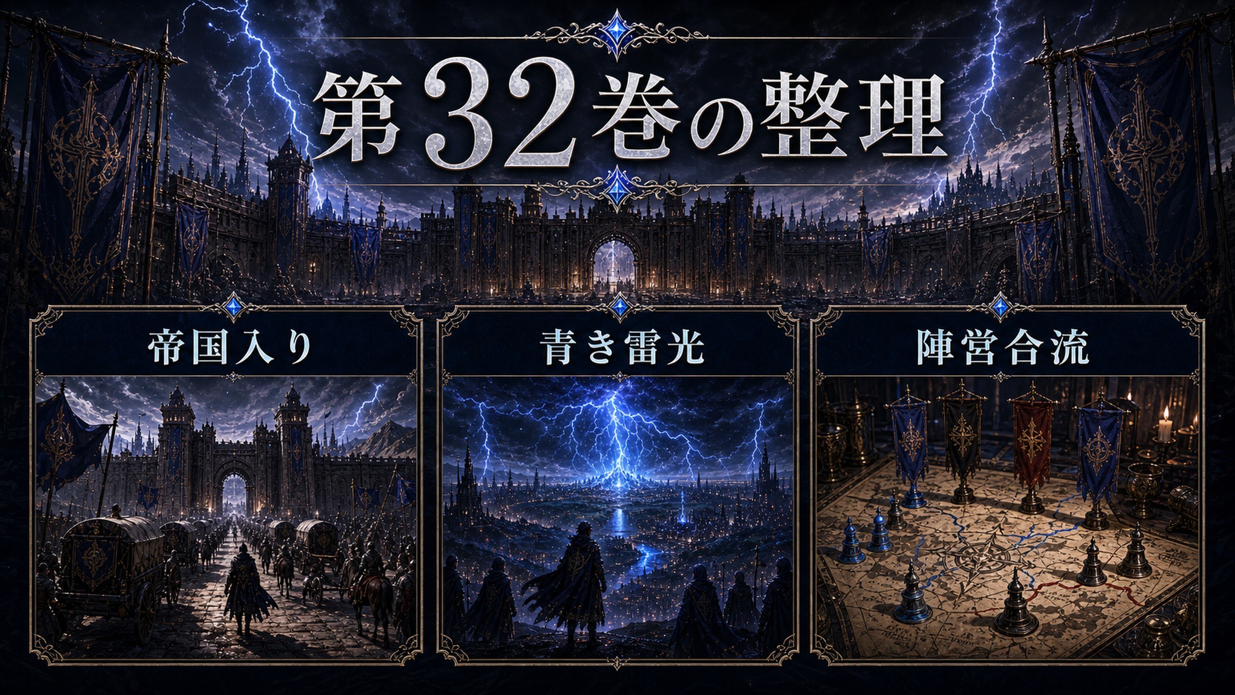 トップページ「リゼロ第32巻ネタバレ エミリア陣営ヴォラキア入り、青き雷光セシルス登場」の内容を整理した図解