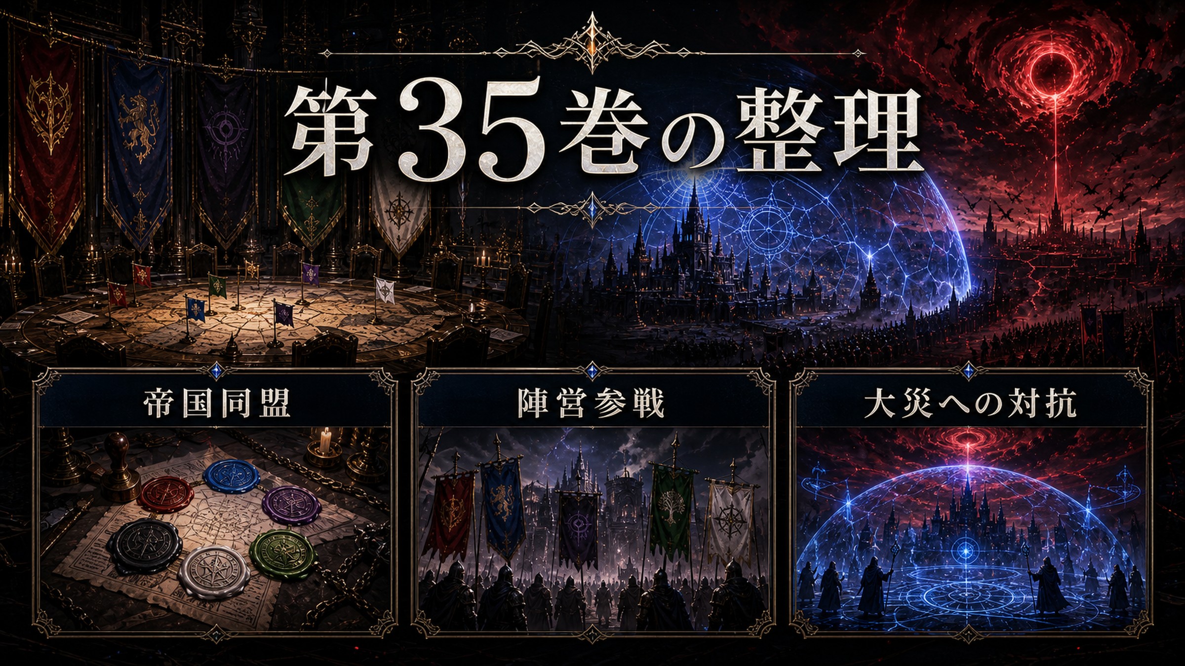 トップページ「リゼロ第35巻ネタバレ ヴォラキア帝国との同盟とアナスタシア陣営参戦」の内容を整理した図解