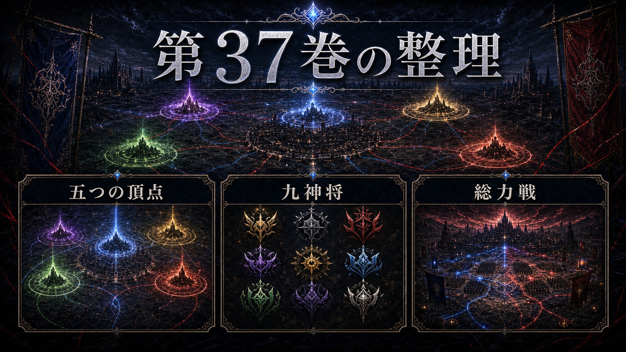 トップページ「リゼロ第37巻ネタバレ 帝都五つの頂点攻略戦、九神将総動員」の内容を整理した図解