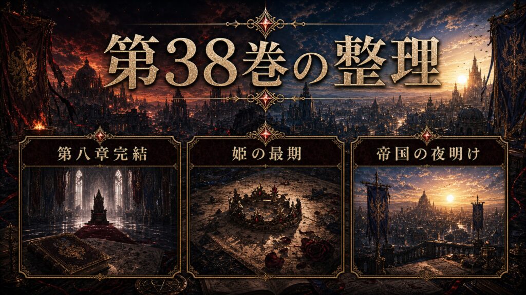 トップページ「リゼロ第38巻ネタバレ 第八章完結！プリシア・バーリエル、衝撃の最期」の内容を整理した図解